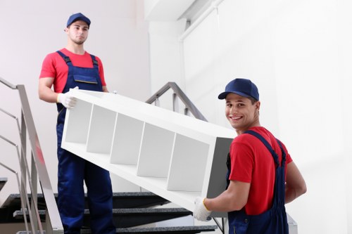 Student removals van near residential streets in St Johns Wood