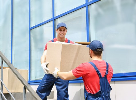 Office relocation unloading at a nearby North West London business location
