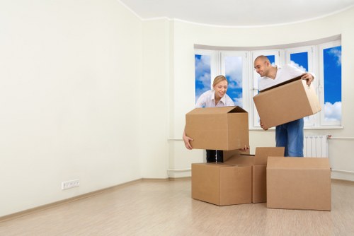 Careful packing of office items for a local St Johns Wood business move