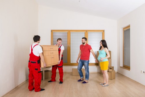 Careful loading of boxes and furniture for a student move