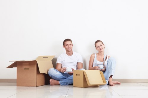 Furniture protection and lifting equipment used during a local removal service