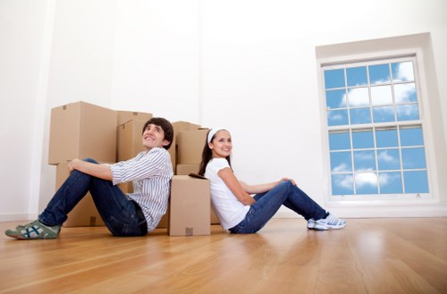 Professional movers navigating stairs and access in St Johns Wood