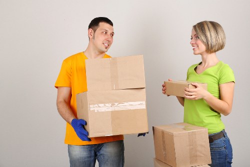 Moving boxes prepared for a St Johns Wood home or office relocation
