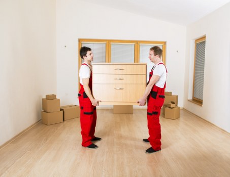 Helper carrying boxes during a St Johns Wood house move